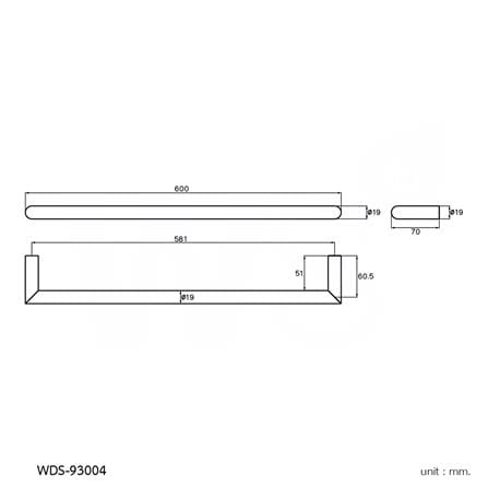 ราวแขวนผ้า WS WDS-93004 สีเงิน_1