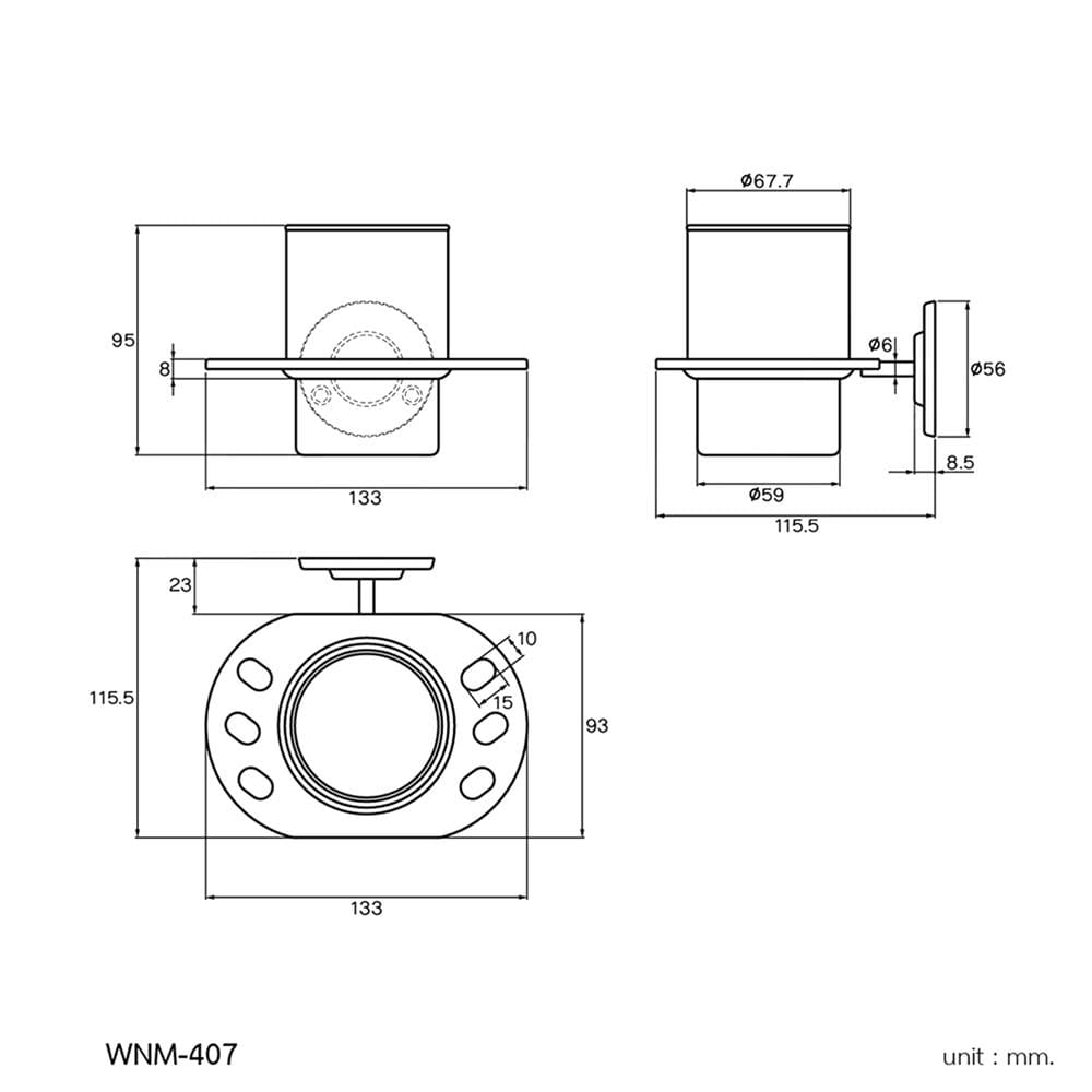 ที่ใส่แปรงสีฟันพร้อมแก้ว WS WNM-407 สเตนเลส