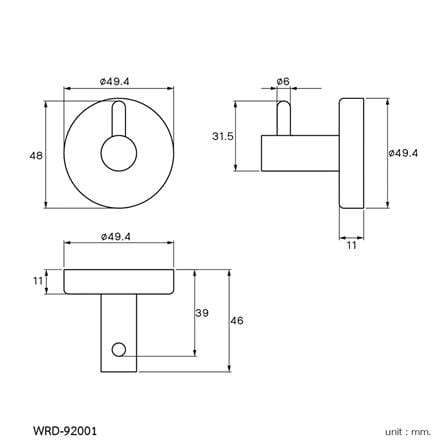 ขอแขวนผ้า WS WRD-92001 สีเงิน_2