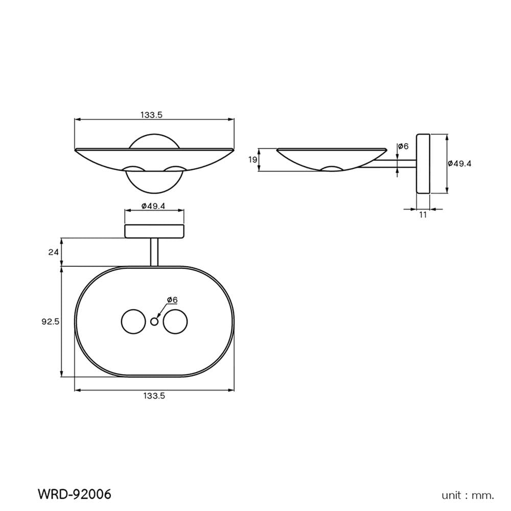 ที่ใส่สบู่ WS WRD-92006 สีเงิน