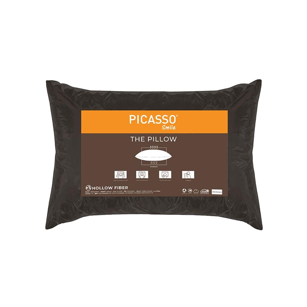 หมอนหนุน ใยสังเคราะห์ PICASSO SMILE 19x29 นิ้ว สีน้ำตาลเข้ม