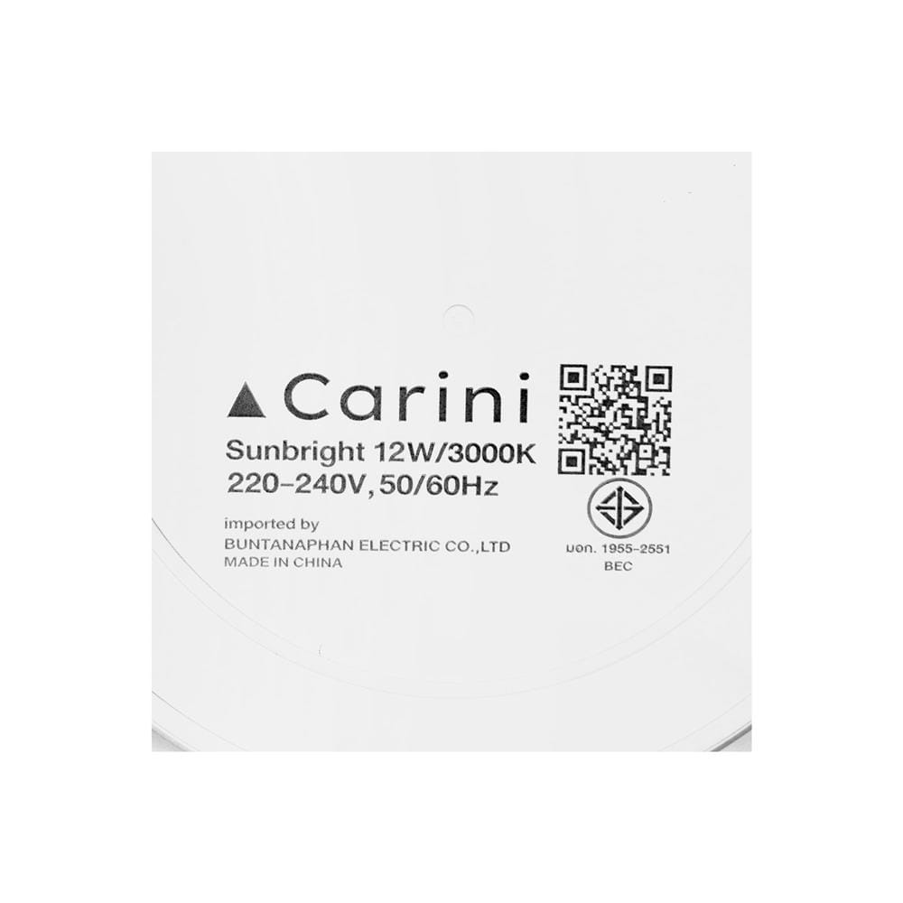 ดาวน์ไลท์ LED CARINI SUNBRIGHT 4.5 นิ้ว 12 วัตต์ WARM WHITE สีขาว