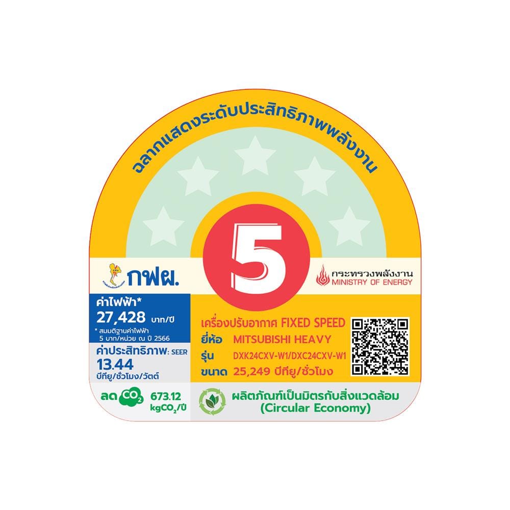 แอร์ผนัง MITSUBISHI HEAVY DUTY DXK24CXV-W1 25249 บีทียู