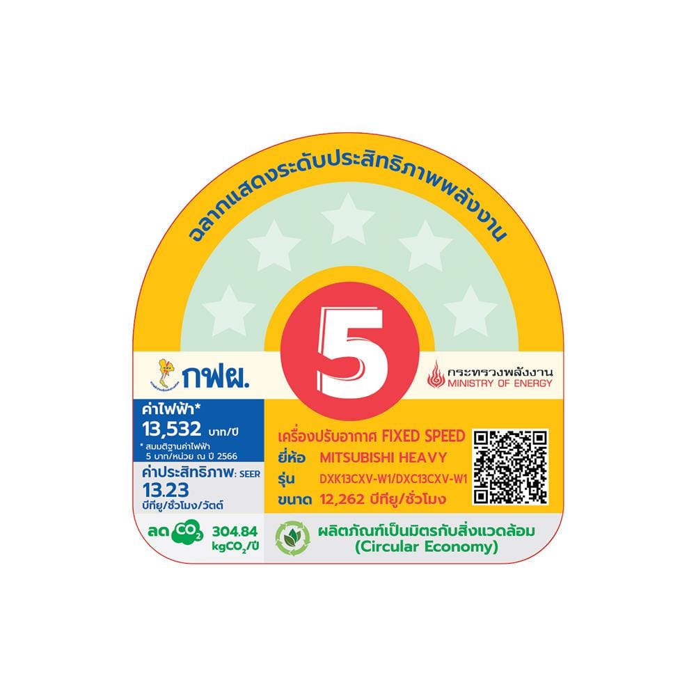 แอร์ผนัง MITSUBISHI HEAVY DUTY DXK13CXV-W1 12262 บีทียู