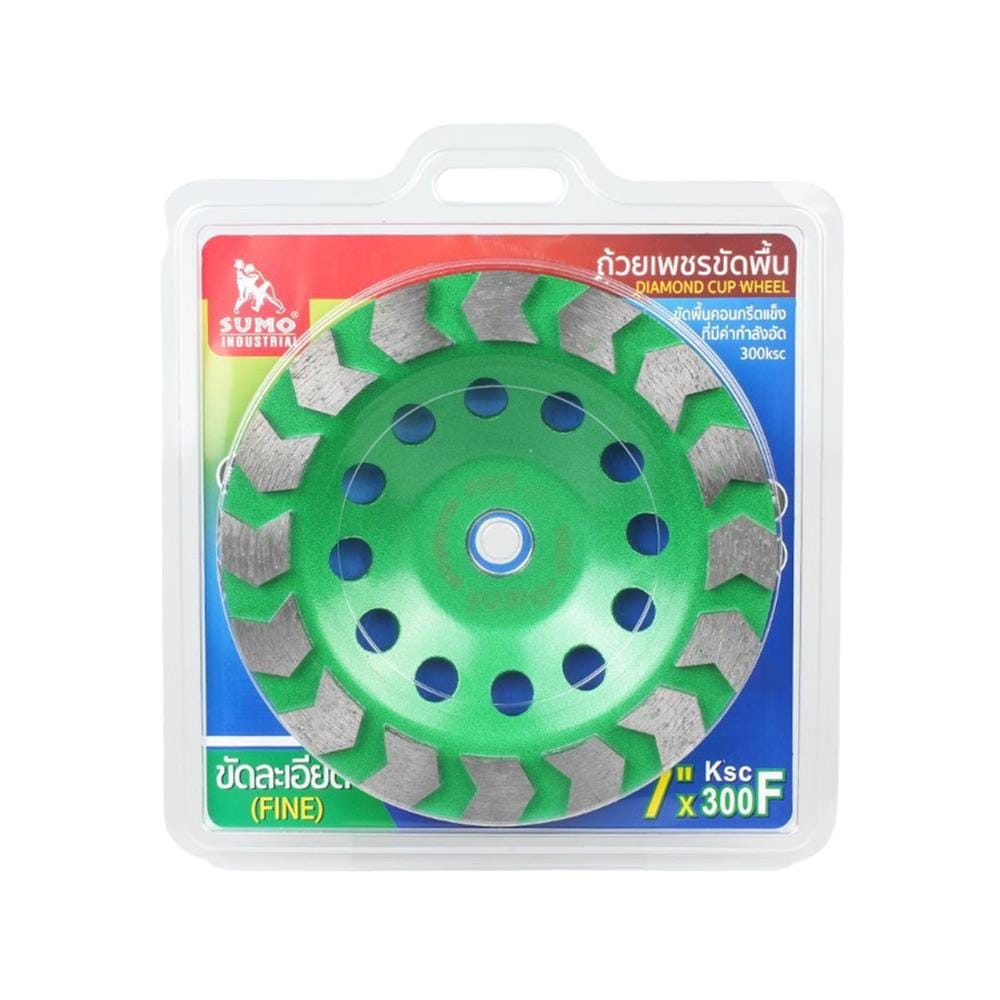 ถ้วยเพชรขัดพื้น ชนิดขัดละเอียด SUMO 300F 7 นิ้ว สีเขียว