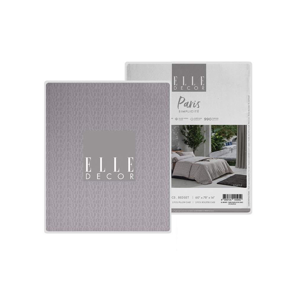 ชุดผ้าปูที่นอน 5 ฟุต 5 ชิ้น ELLE PARIS SIMPLICITE สี SOUFFLE