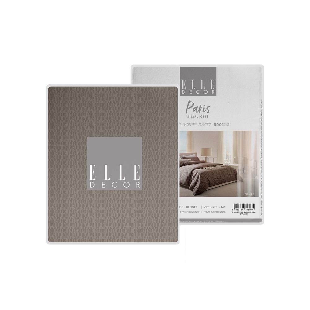 ชุดผ้าปูที่นอน 5 ฟุต 5 ชิ้น ELLE PARIS SIMPLICITE สี PALMIER