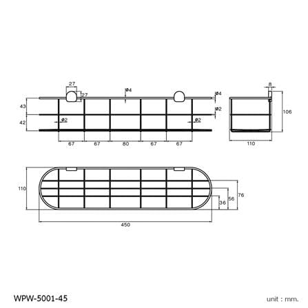 ตะแกรงวางของ WS WPW-5001-45 สเตนเลส_1