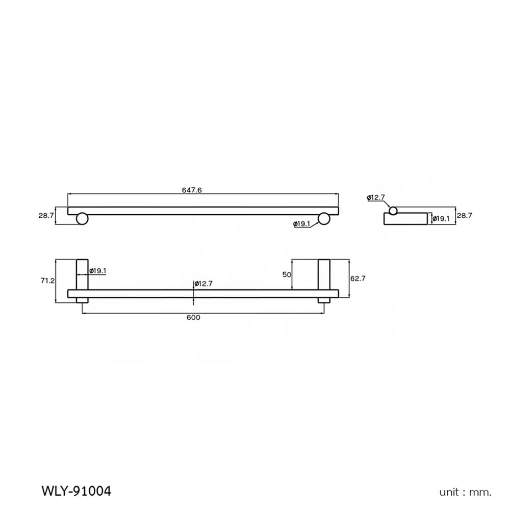 ราวแขวนผ้า WS WLY-91004 64.76 ซม. สีเงิน