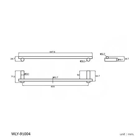 ราวแขวนผ้า WS WLY-91004 64.76 ซม. สีเงิน_1