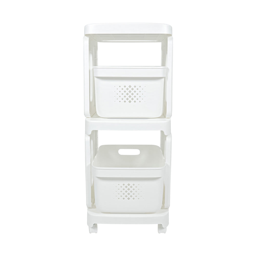 ชั้นลิ้นชัก 2 ชั้น STACKO GENTLE 32x38x81 ซม. สีขาว