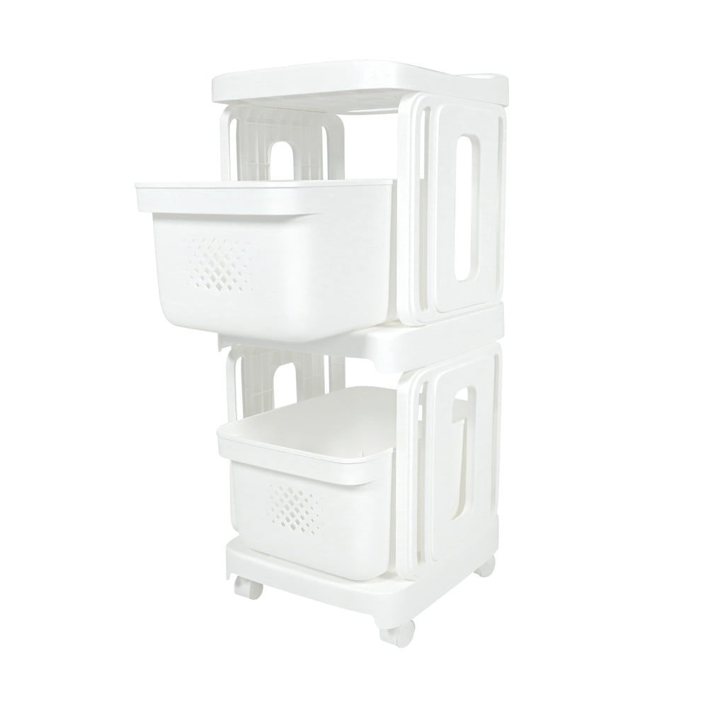 ชั้นลิ้นชัก 2 ชั้น STACKO GENTLE 32x38x81 ซม. สีขาว