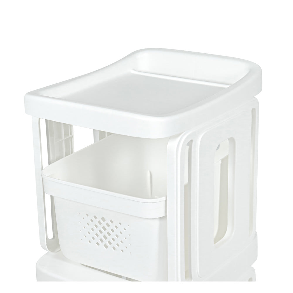 ชั้นลิ้นชัก 2 ชั้น STACKO GENTLE 32x38x81 ซม. สีขาว