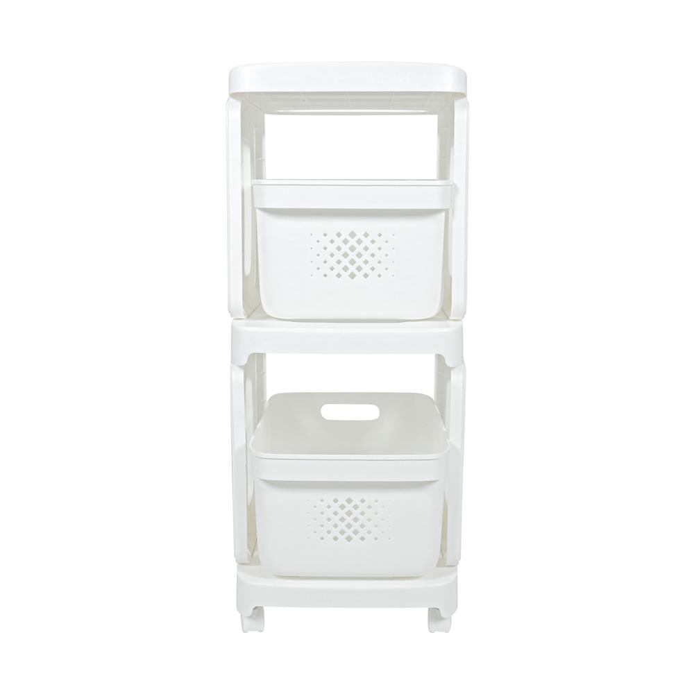ชั้นลิ้นชัก 2 ชั้น STACKO GENTLE 32x38x81 ซม. สีขาว
