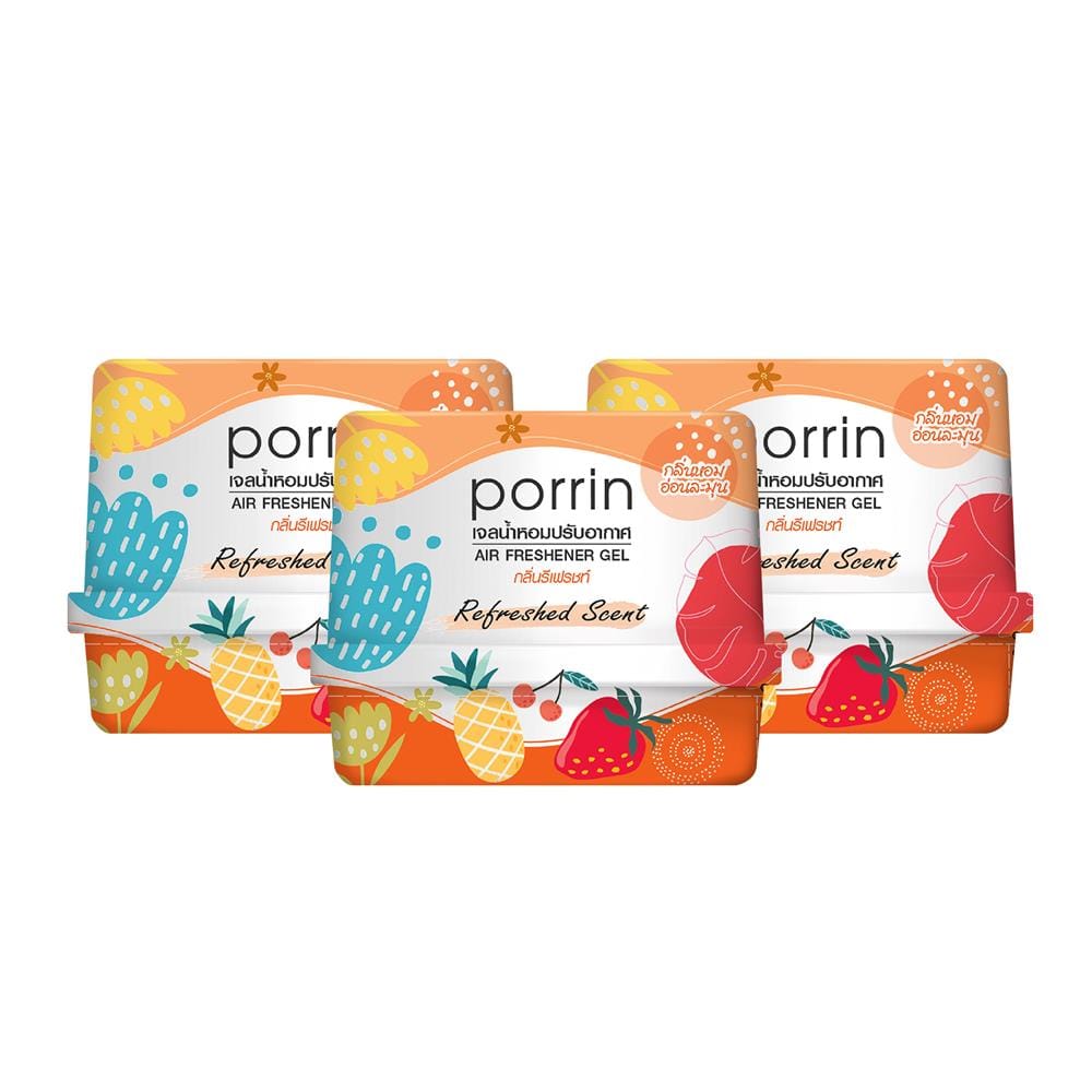 เจลปรับอากาศ PORRIN REFRESHED 180 กรัม แพ็ก 3 ชิ้น