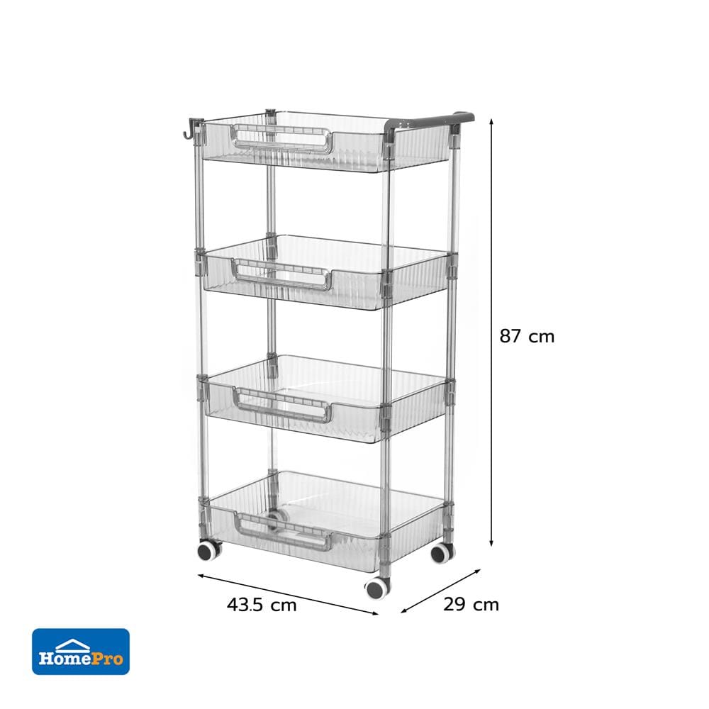 ชั้นวางของ 4 ชั้น STACKO BREIS 43.5x29x87 ซม. สีใส