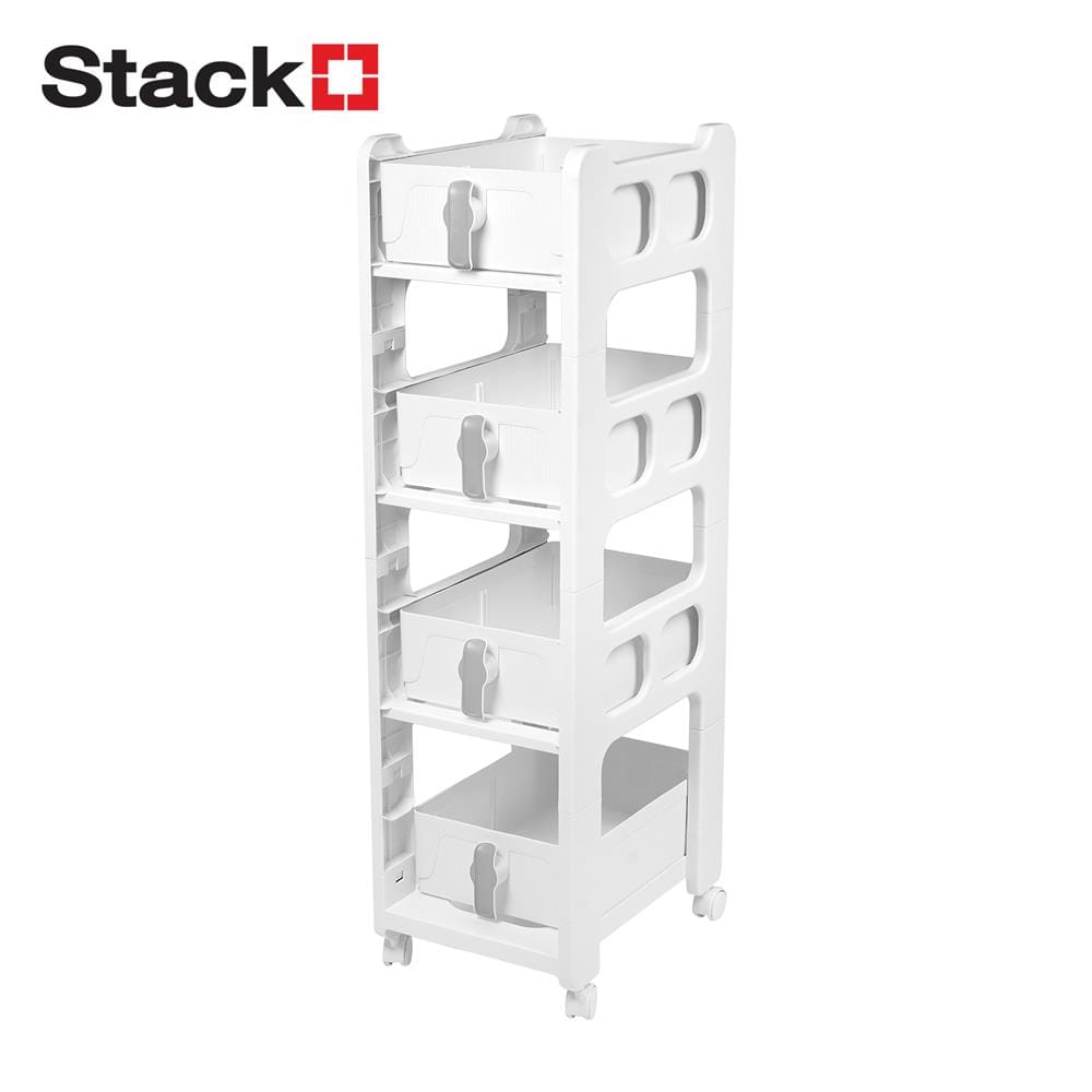 ชั้นลิ้นชัก 4 ชั้น STACKO VIVE 29x39x103 ซม. สีขาว
