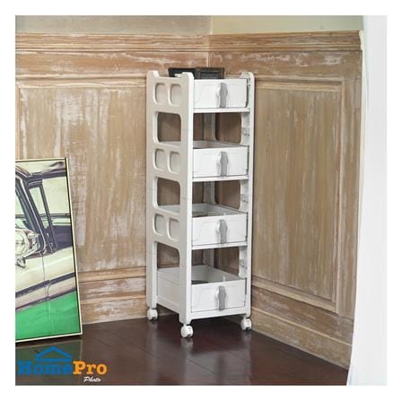 ชั้นลิ้นชัก 4 ชั้น STACKO VIVE 29x39x103 ซม. สีขาว_5