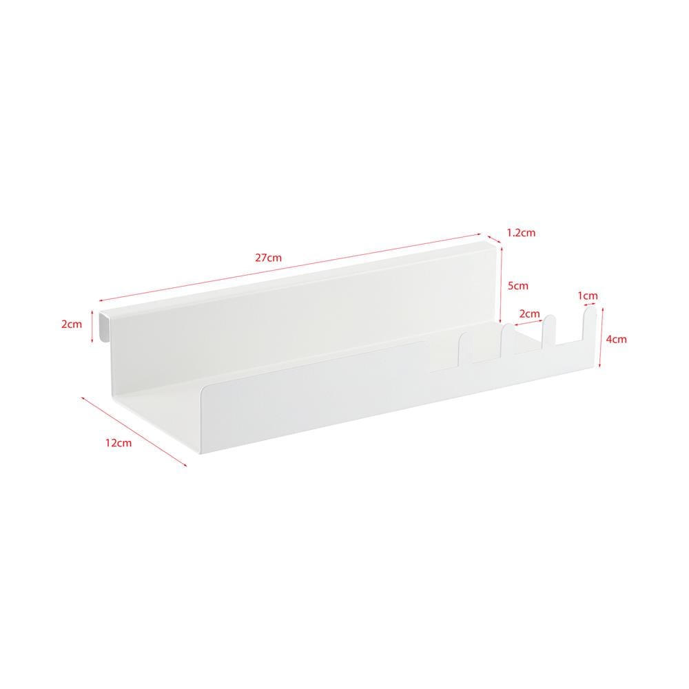 ถาดวางของอเนกประสงค์พร้อมขอบกันตกและขอแขวน STACKO EZY 27x12x5 ซม. สีขาว