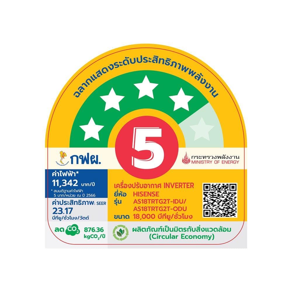 แอร์ผนัง HISENSE AS18TRTG2T 18000 บีทียู อินเวอร์เตอร์