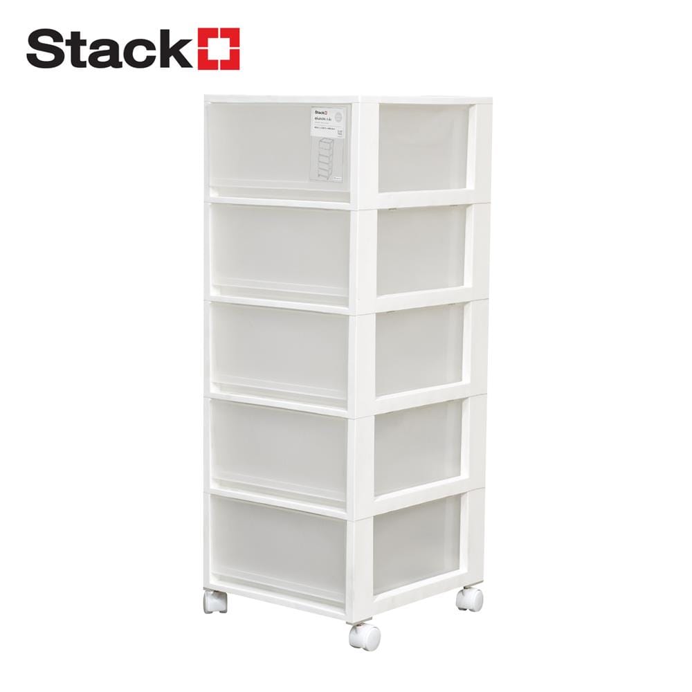 ตู้ลิ้นชัก 5 ชั้น STACKO MONO 34.2x36.5x90.8 ซม. สีขาว