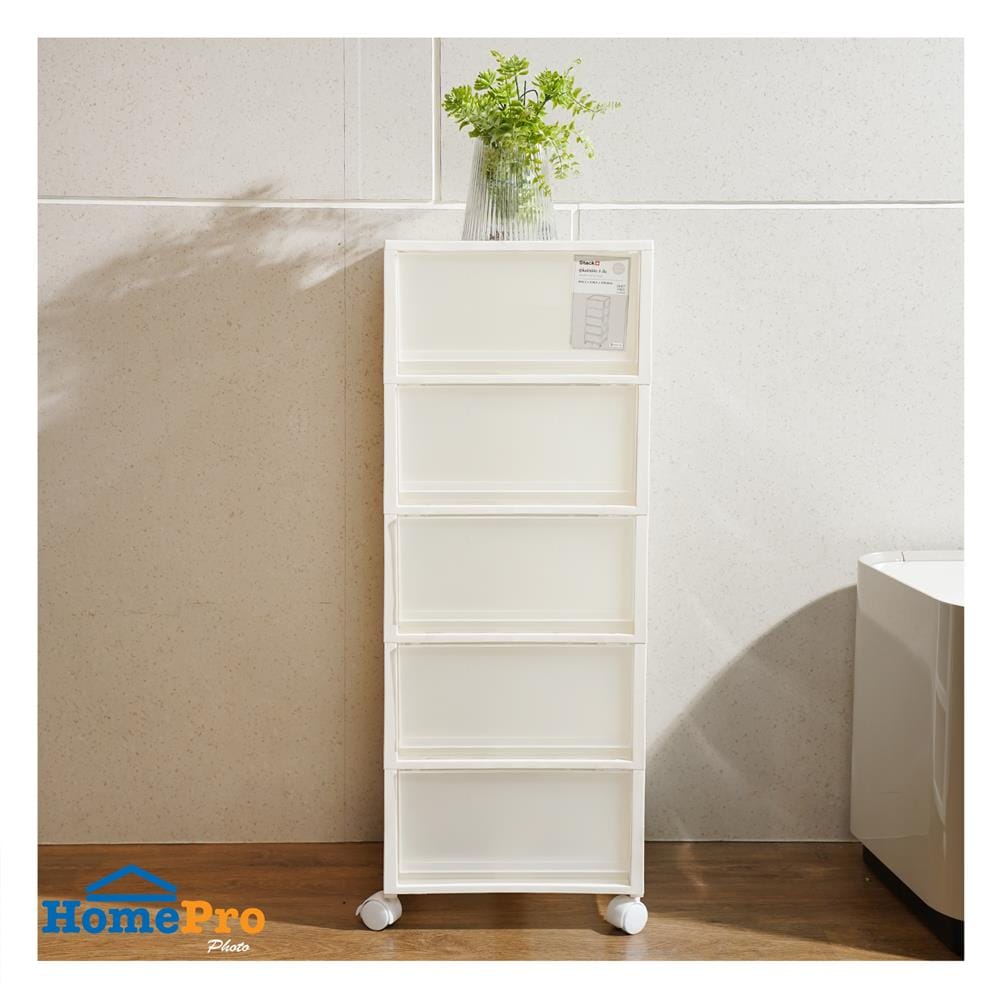 ตู้ลิ้นชัก 5 ชั้น STACKO MONO 34.2x36.5x90.8 ซม. สีขาว