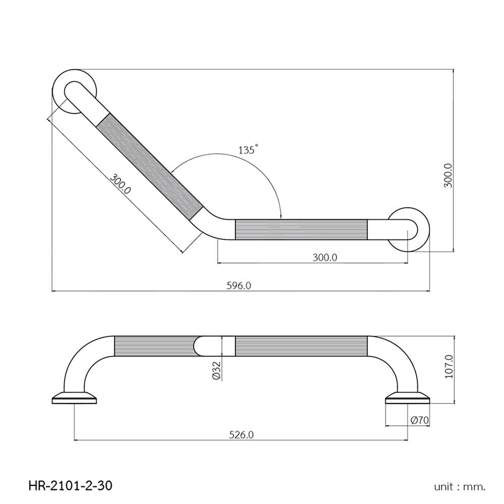 ราวมือจับ ตัว V WS HR-2101-2-30 30 ซม.