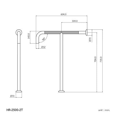 ราวมือจับ ตัว T WS HR-2500-2T 73 ซม._1