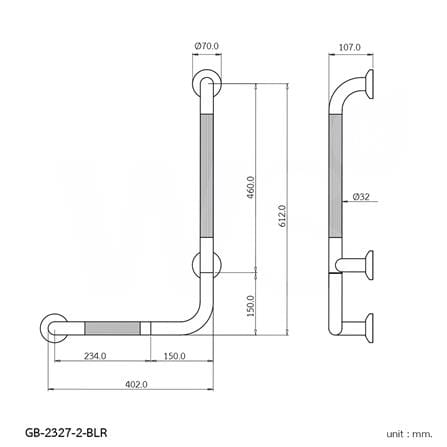 ราวมือจับ ตัว L WS GB-2327-2-BLR 60 ซม._1