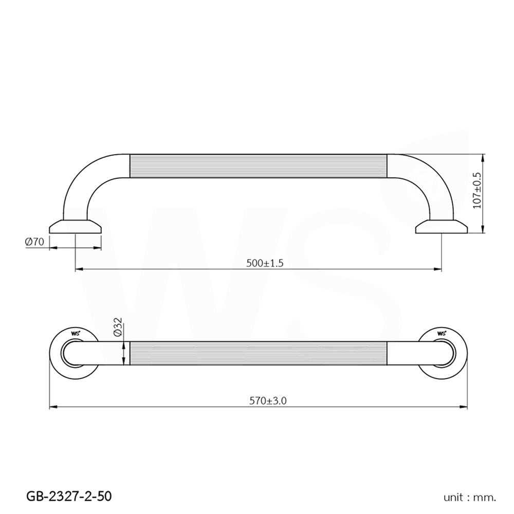 ราวมือจับ แบบตรง WS GB-2327-2-50 50 ซม.