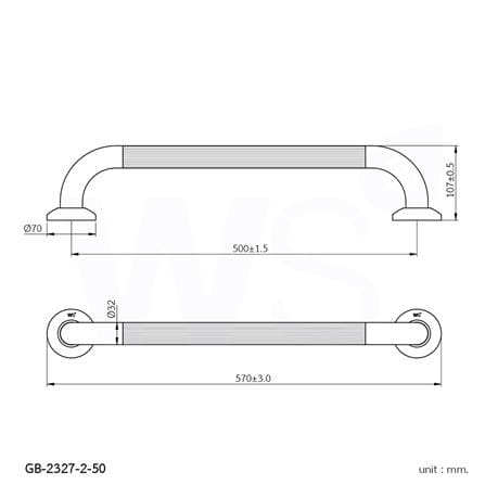 ราวมือจับ แบบตรง WS GB-2327-2-50 50 ซม._1