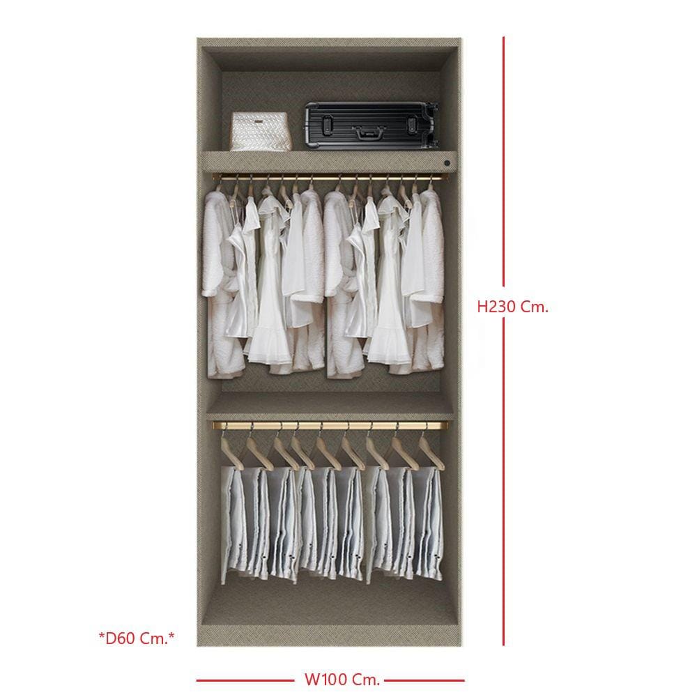 ตู้เสื้อผ้า 2 บานเปิด SB BUILT IN WARDROBE PLUS 59061133 100 ซม. สีขาว