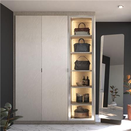 ตู้เสื้อผ้า 3 บานเปิด SB BUILT IN WARDROBE PLUS 59061141 150 ซม. สีเทา_2