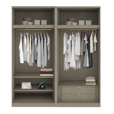 ตู้เสื้อผ้า 4 บานเปิด SB BUILT IN WARDROBE PLUS 59061014 200 ซม. สีเทา_1
