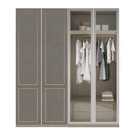 ตู้เสื้อผ้า 4 บานเปิด SB BUILT IN WARDROBE PLUS 59061022 200 ซม. สีเทา_0