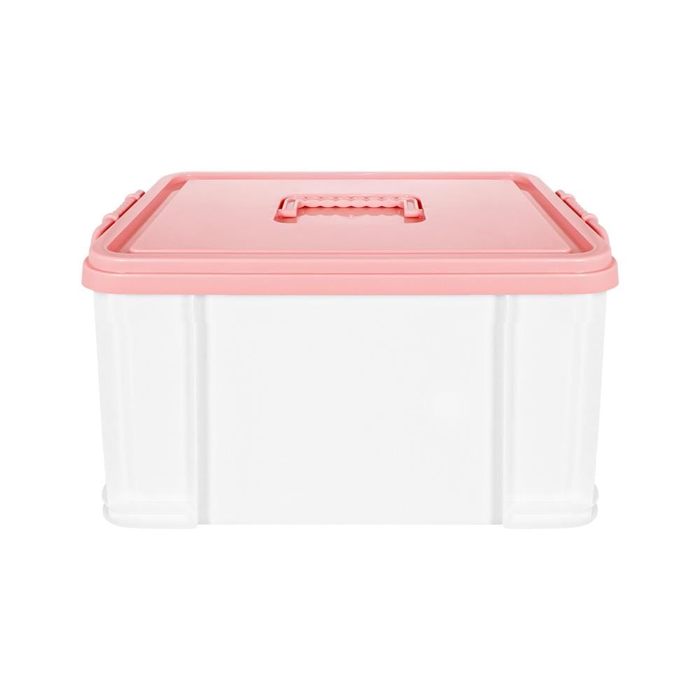 กล่องฝาล็อกหูหิ้ว 15 ลิตร STACKO 28x38.5x21 ซม. สีชมพู