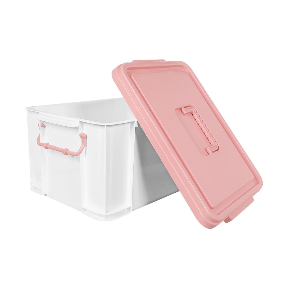 กล่องฝาล็อกหูหิ้ว 15 ลิตร STACKO 28x38.5x21 ซม. สีชมพู