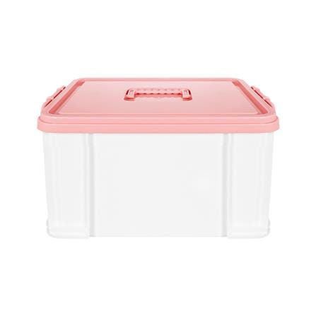 กล่องฝาล็อกหูหิ้ว 15 ลิตร STACKO 28x38.5x21 ซม. สีชมพู_1