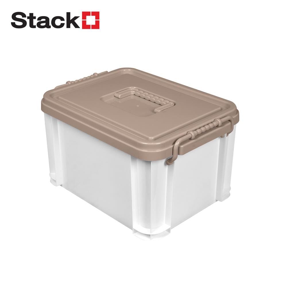 กล่องฝาล็อกหูหิ้ว STACKO 9 ลิตร 23.2x32x18.5 ซม. สีน้ำตาล_0