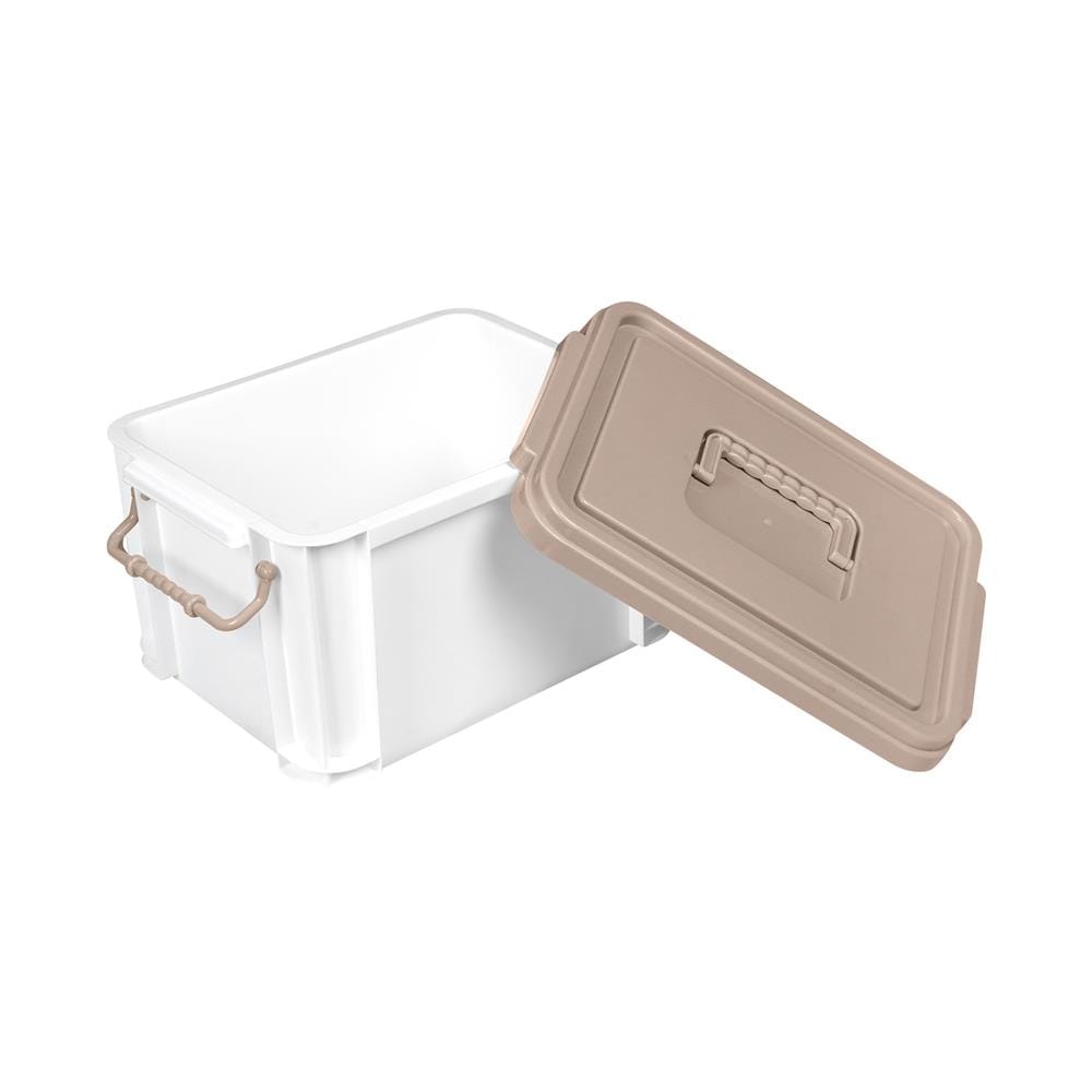 กล่องฝาล็อกหูหิ้ว STACKO 9 ลิตร 23.2x32x18.5 ซม. สีน้ำตาล