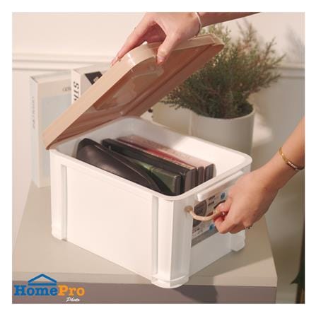 กล่องฝาล็อกหูหิ้ว STACKO 9 ลิตร 23.2x32x18.5 ซม. สีน้ำตาล_5