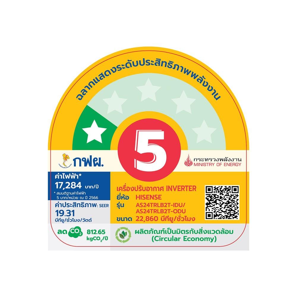 แอร์ผนัง HISENSE AS24TRLB2T 22860 บีทียู อินเวอร์เตอร์