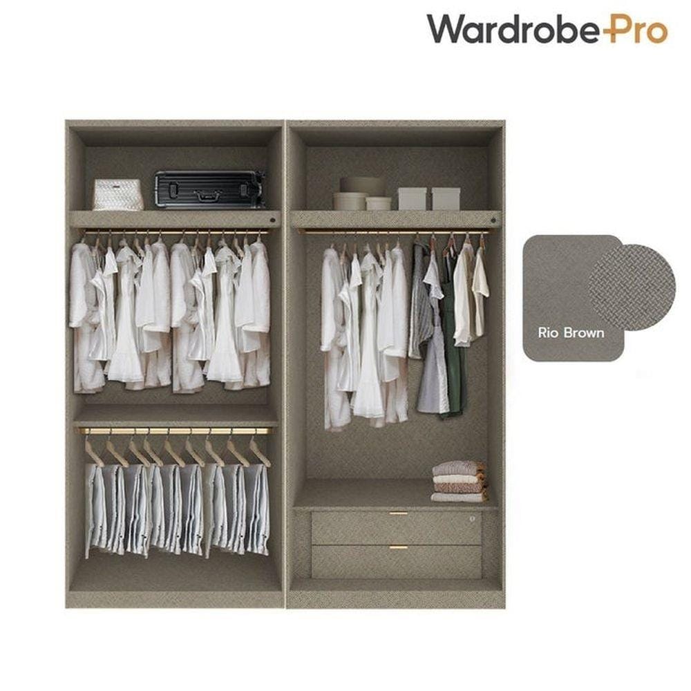 ตู้เสื้อผ้า 4 บานเปิด SB BUILT IN WARDROBE PLUS 59061004 200 ซม. สีดำ