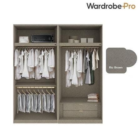 ตู้เสื้อผ้า 4 บานเปิด SB BUILT IN WARDROBE PLUS 59061004 200 ซม. สีดำ_2