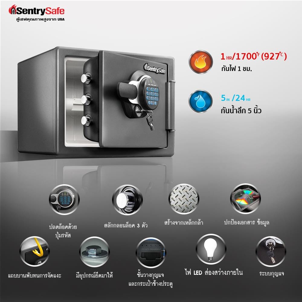 ตู้นิรภัย SENTRYSAFE SFW082GTC สีดำ