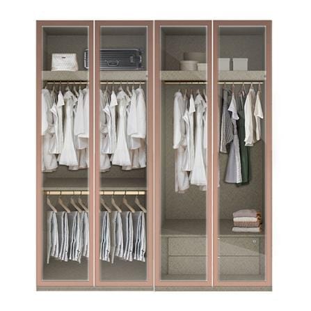 ตู้เสื้อผ้า 4 บานเปิด SB BUILT IN WARDROBE PLUS 59061005 200 ซม. สีชมพู_0