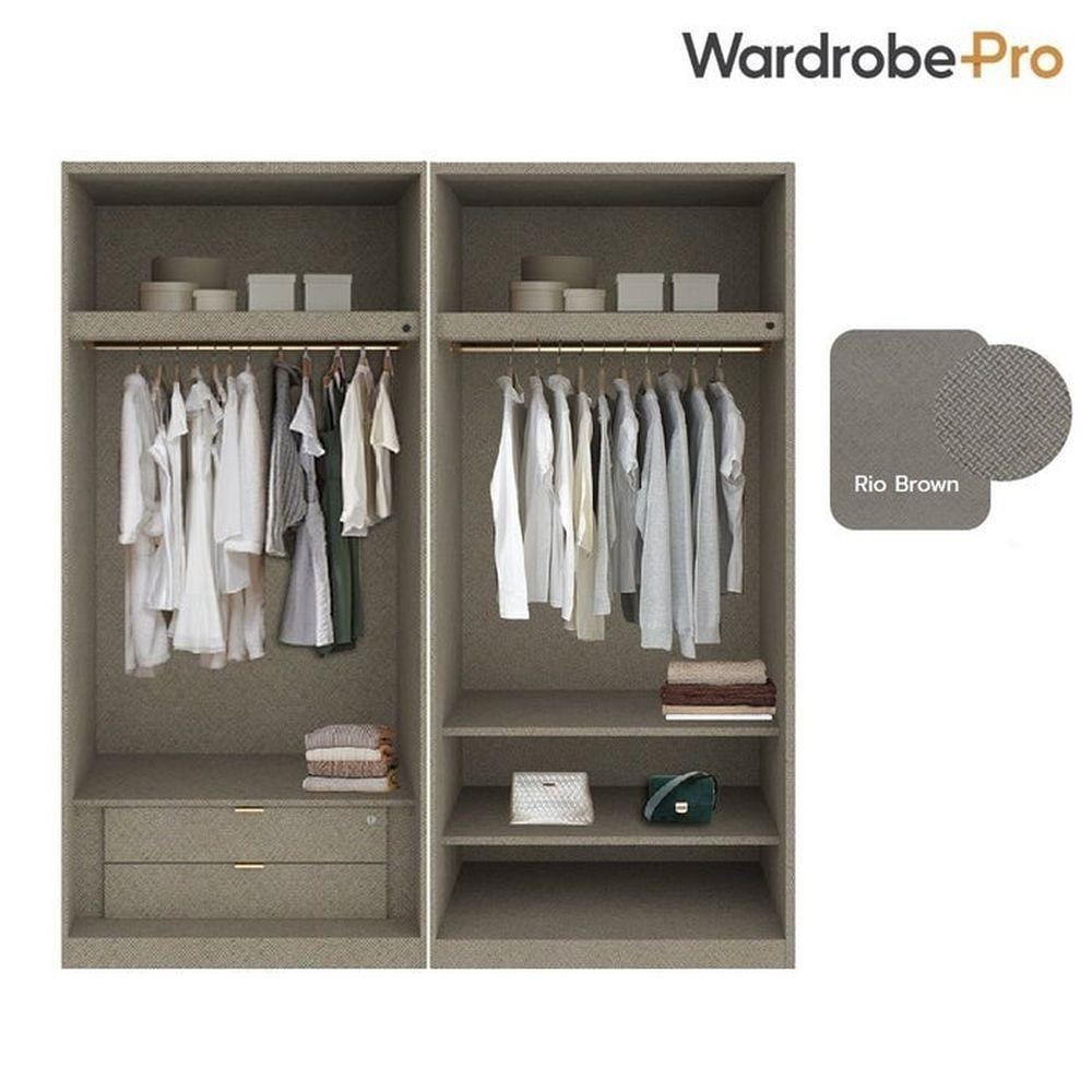 ตู้เสื้อผ้า 4 บานเปิด SB BUILT IN WARDROBE PLUS 59061021 200 ซม. สี RIO BROWN