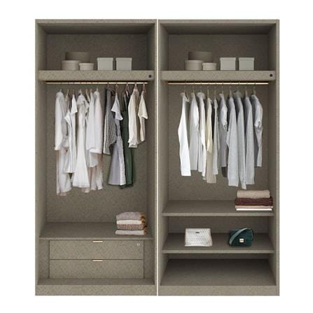 ตู้เสื้อผ้า 4 บานเปิด SB BUILT IN WARDROBE PLUS 59061021 200 ซม. สี RIO BROWN_1