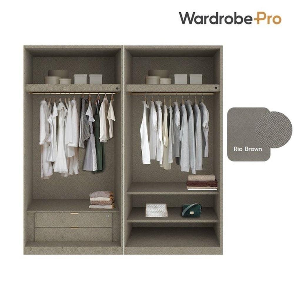 ตู้เสื้อผ้า 4 บานเปิด SB BUILT IN WARDROBE PLUS 59061020 200 ซม. สี RIO BROWN