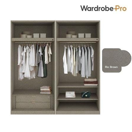 ตู้เสื้อผ้า 4 บานเปิด SB BUILT IN WARDROBE PLUS 59061020 200 ซม. สี RIO BROWN_2